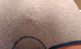 Shitting in his grey undies