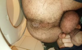 Huge turd from hairy asshole
