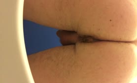3 Big turds from shaved ass