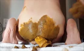 Smearing poop on his ass while riding