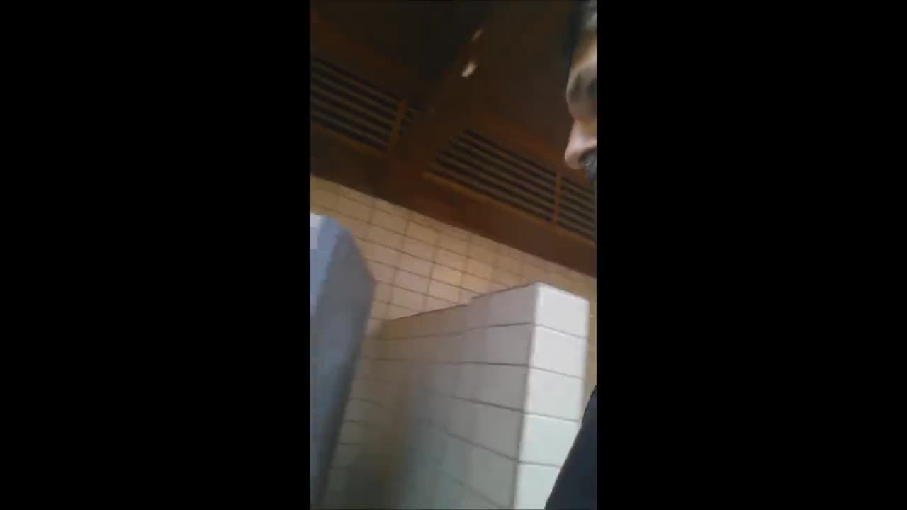girl fucks public bathroom