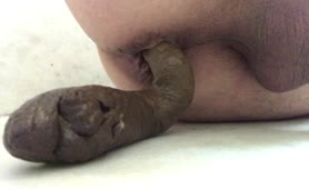 Huge turd from his tight ass