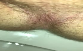 Hairy college boy shits in toilet