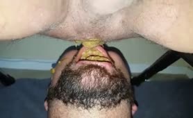 He's eating a lot of yellow shit