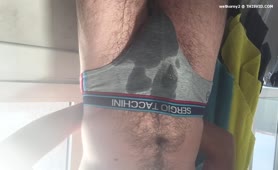 Piss and shit in grey undies